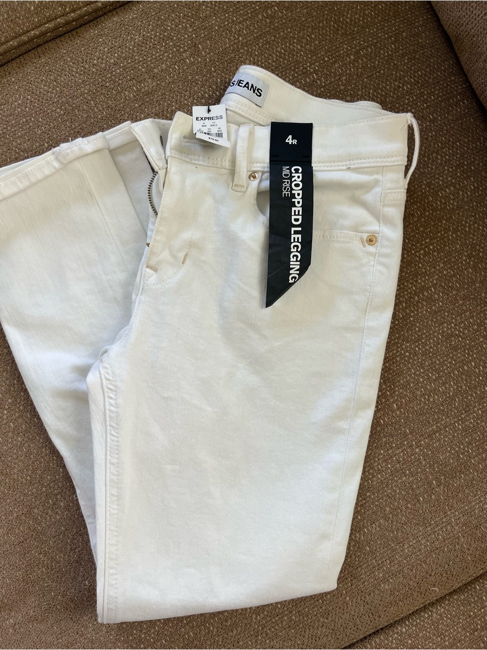 Express Men’s Cropped Legging Jeans in White